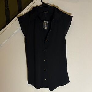 Express Women's Elegant Black Button-Down Shirt